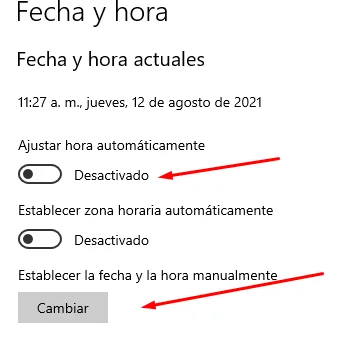 Actualizar Fecha y Hora de la Computadora Manualmente