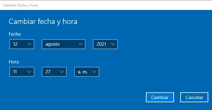 Actualizar Fecha Manualmente