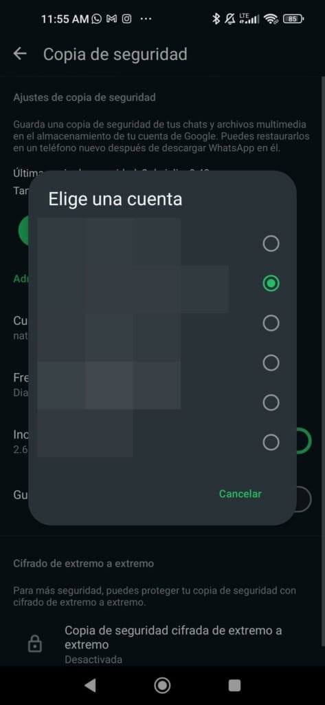 Lista de Cuentas de Whatsapp